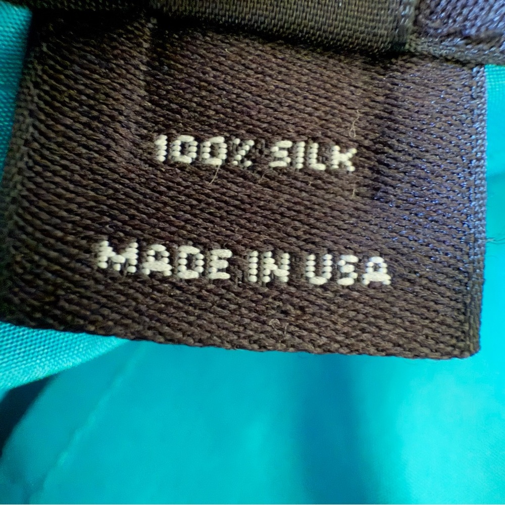 As Four Kate Spade 2005 Collab 100% Silk Teal Short Double-Breasted Trench Coat - Picture 13 of 14